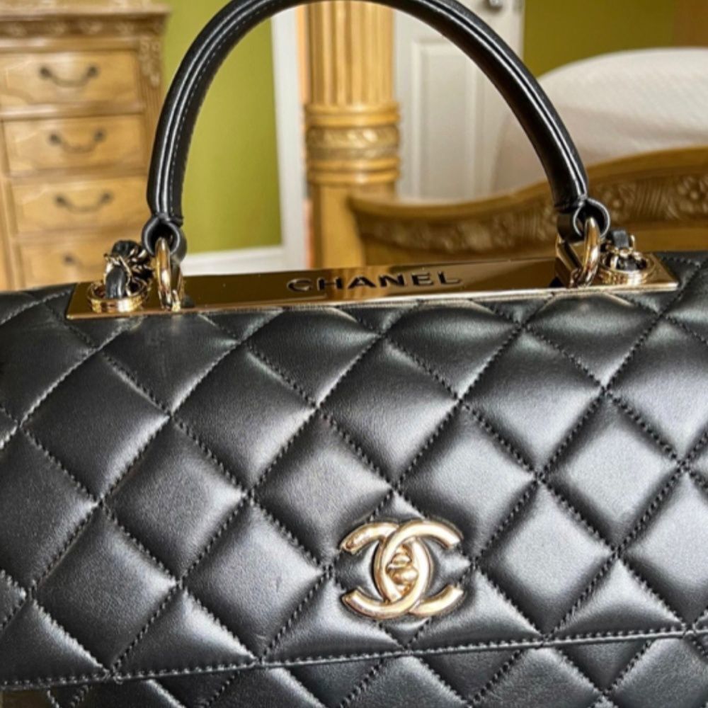CHANEL Lambskin Quilted Small Trendy CC Dual Handle Flap Bag Black - Picture 5 of 13